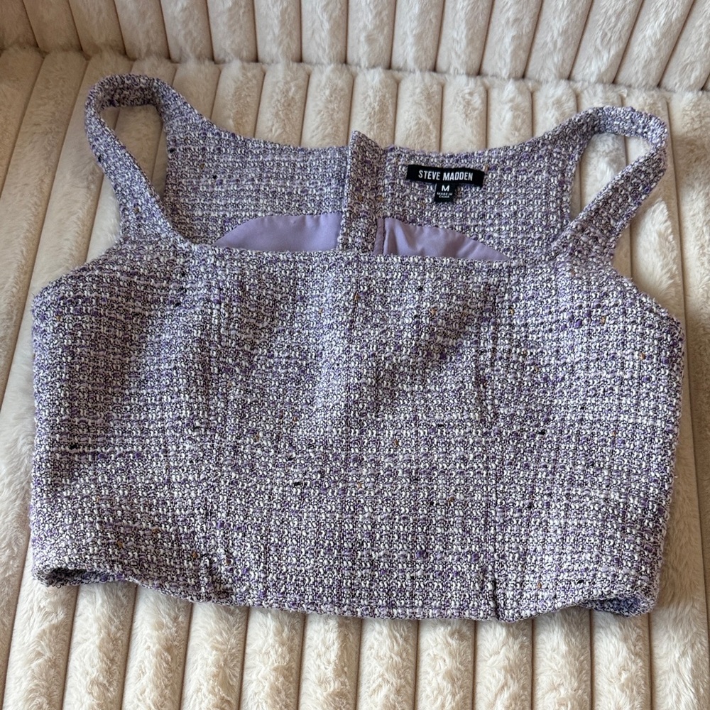 Steve Madden Lavender Tweed Crop Top